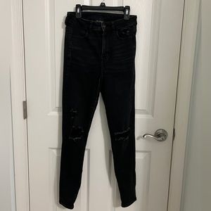 American Eagle Distressed Black Skinny Jeans